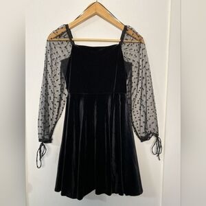 Rare Editions Big Girl size 14 Black Velvet dress